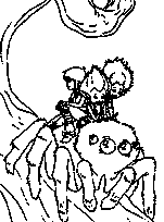 coloriage arthur et les minimoys selenia et betameche sur l araignee